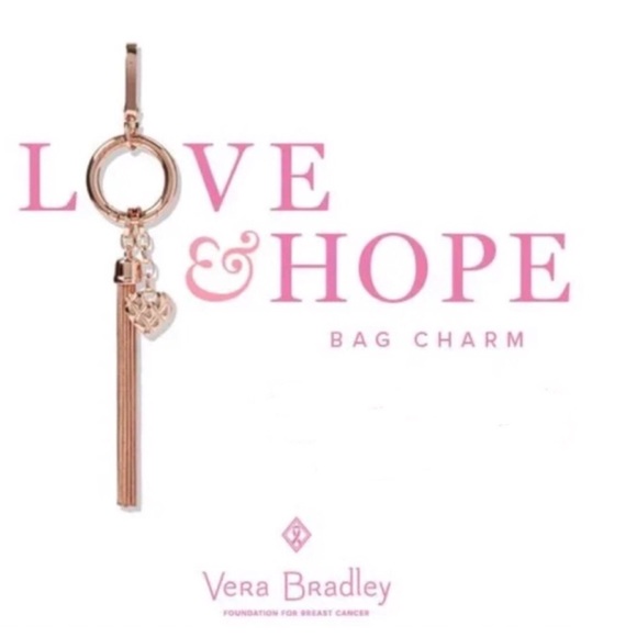 Vera Bradley Love & Hope Bag Charm - Picture 2 of 12